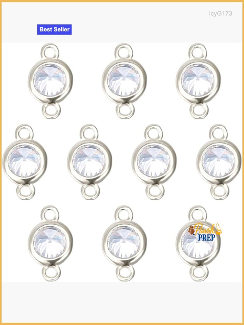 10pcs 925 Sterling Silver Zirconia Connector Charms For Jewelry Making